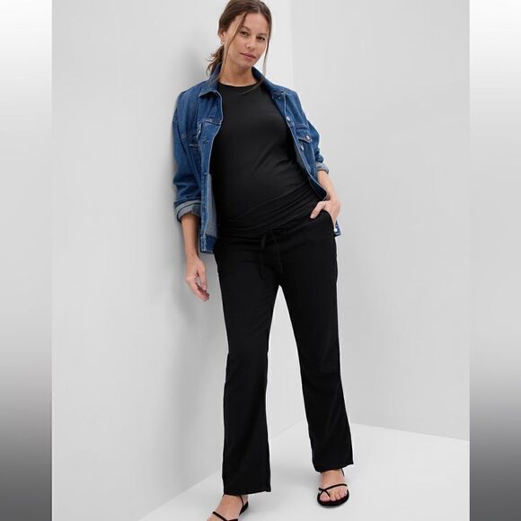 NWOT GAP Maternity Full Panel Straight Khaki, Black, Size 6, style #556392 - Picture 1 of 7